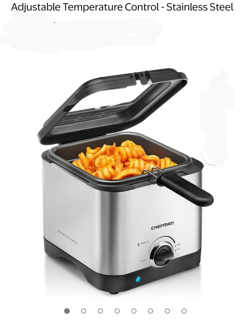 Chefman Compact Stainless Steel Mini Deep Fryer in Silver and Black
